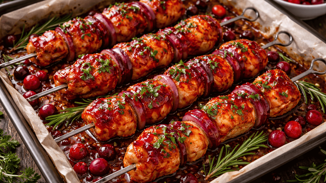 Не ожидала, что получится так вкусно: как запечь куриные шашлычки в клюквенном соусе и удивить всех Сочные куриные шашлычки с неожиданным сочетание...