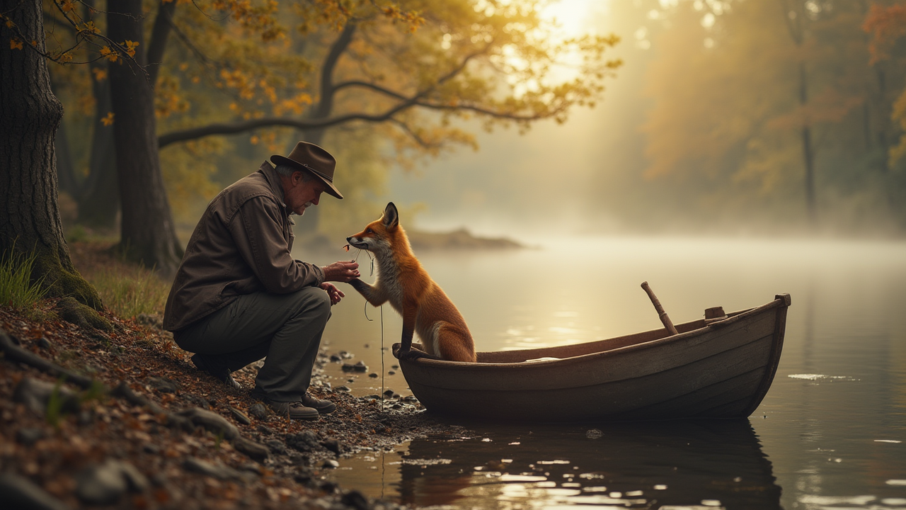 К рыбаку в Перми прибежал раненый лисенок с крючком во рту В Перми во время рыбалки к мужчине подошёл дики...