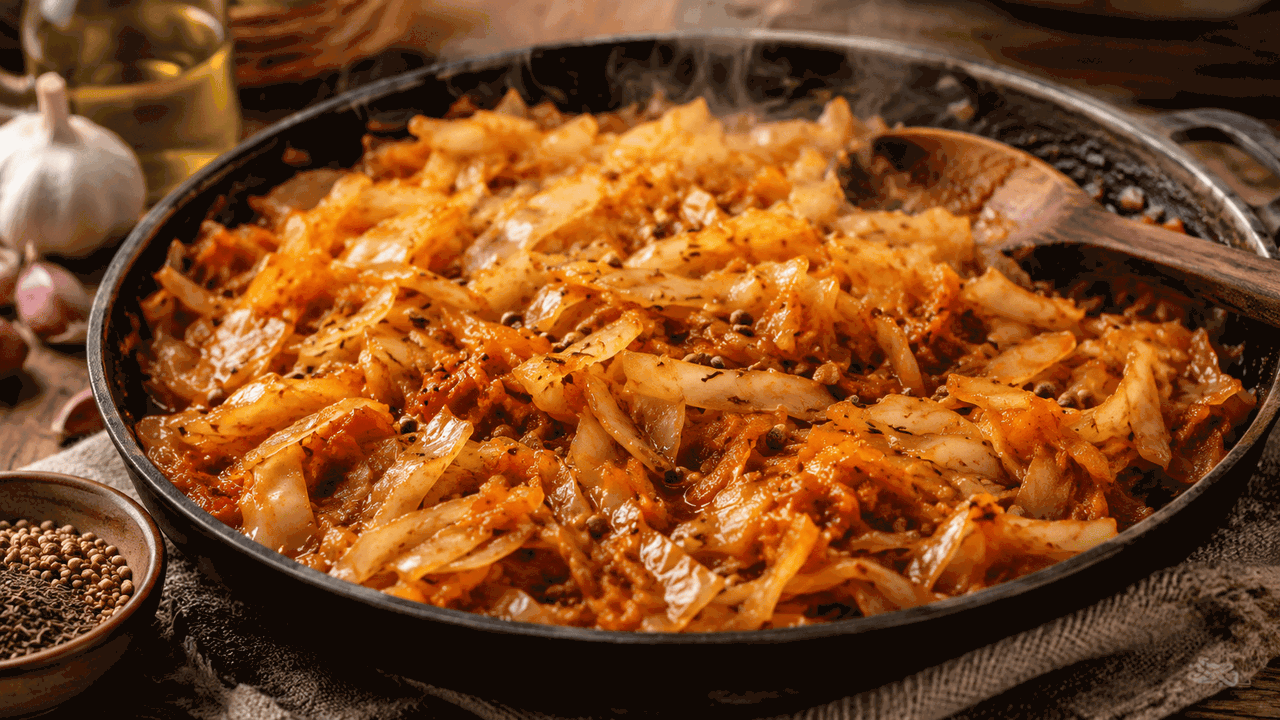 Вкуснее обычного гарнира и проще сложных закусок: капуста с пряностями получается яркой, сочной и очень домашней Тушёная капуста часто кажется блюдом без интриг...