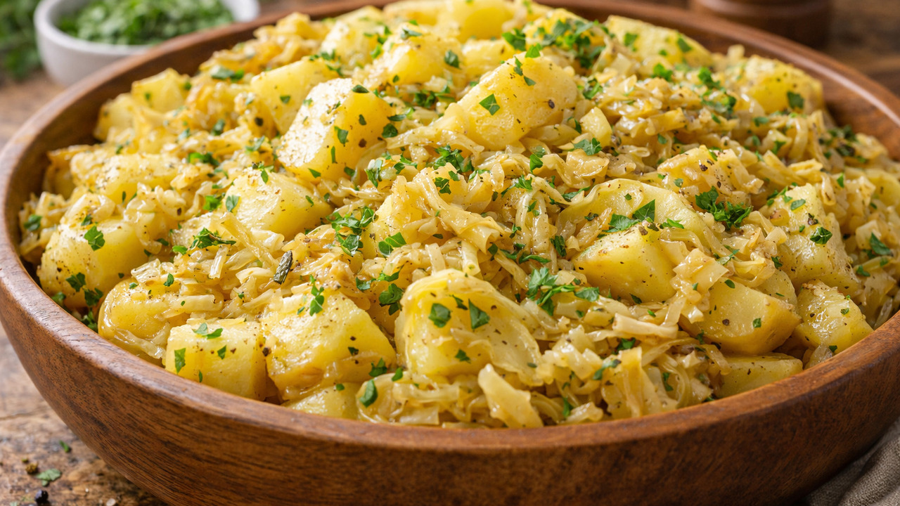 Простой способ запечь капусту и картофель в аэр...