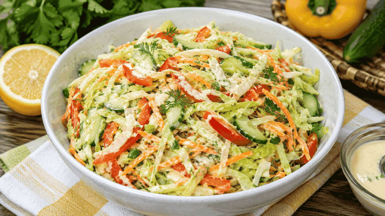 Смешиваю капусту и свежие овощи по-новому: получается салат, который хочется есть каждый день Этот салат хорош именно в жаркий сезон, когда т...