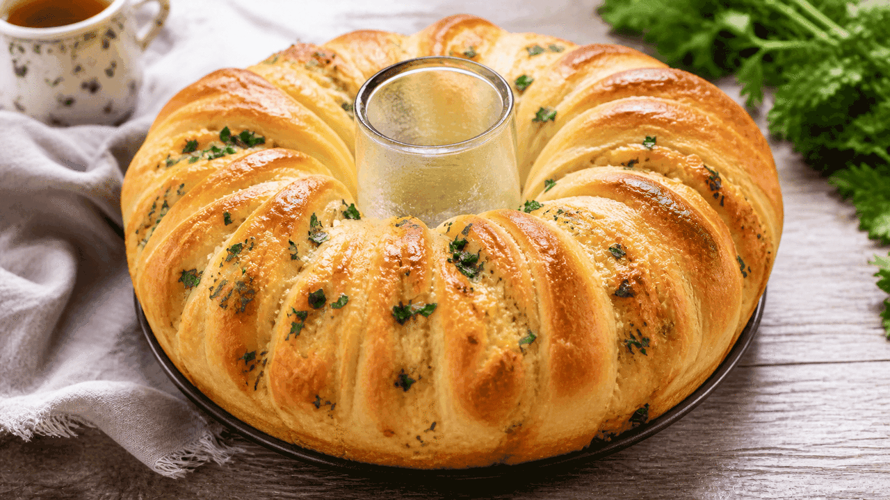 Сытный сырный пирог с оригинальной формовкой ле...