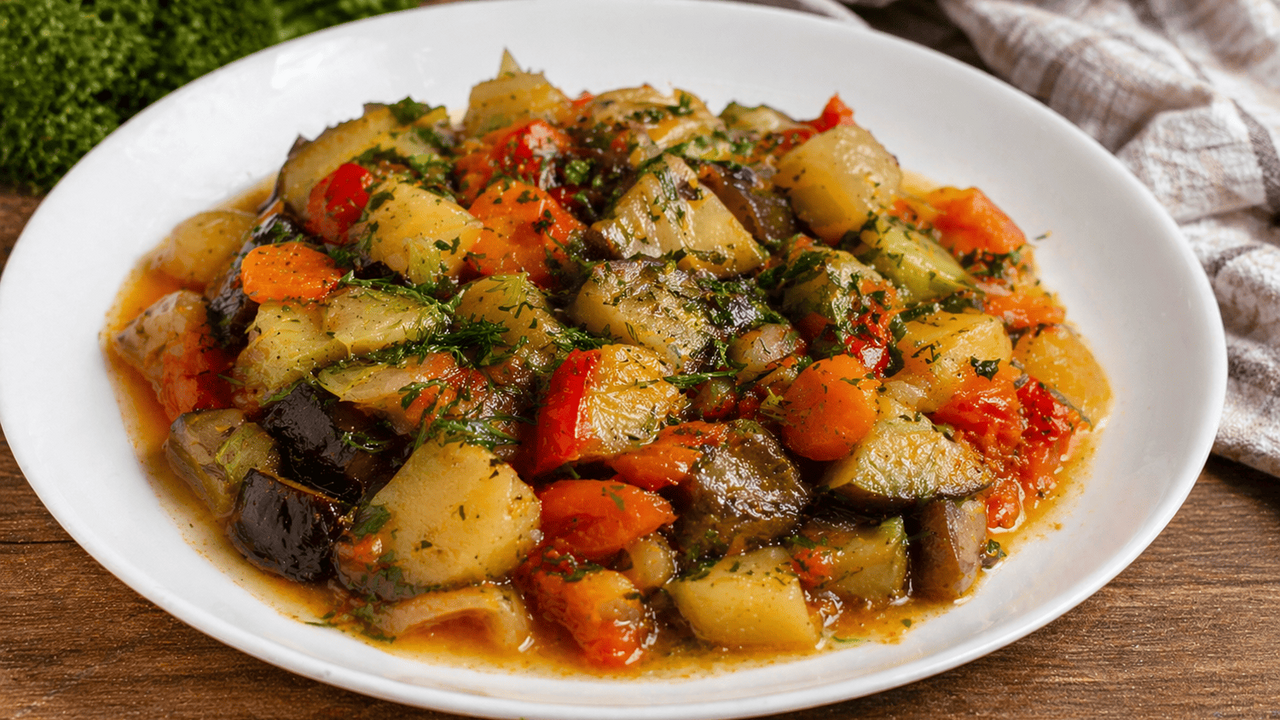 Овощное рагу — это простое блюдо из доступных и...