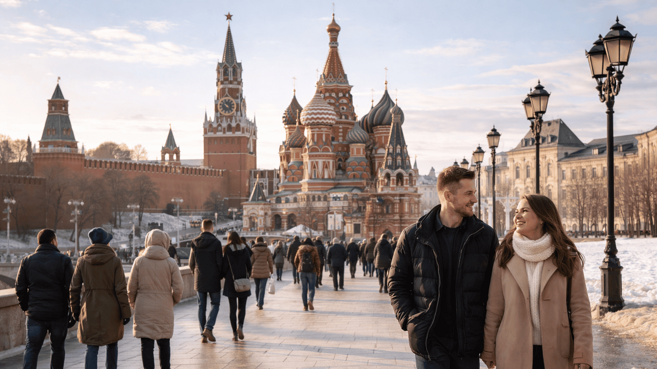 Американские туристы прилетели в Москву с готов...