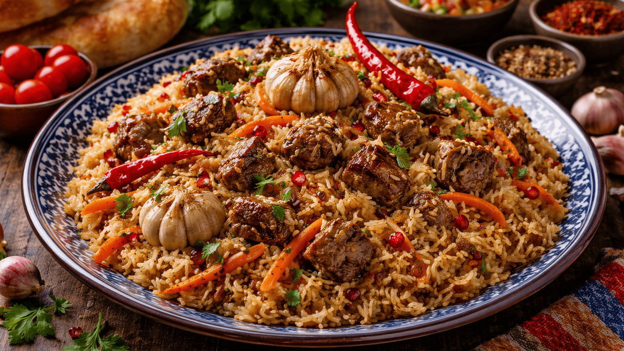 Этот узбекский плов с насыщенным зирваком и рас...