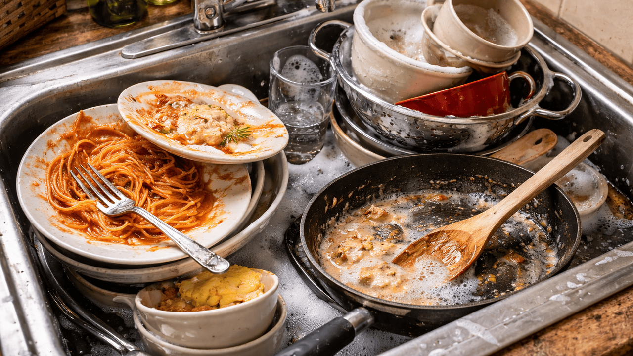 На первый взгляд мыть посуду в гостях — знак ве...