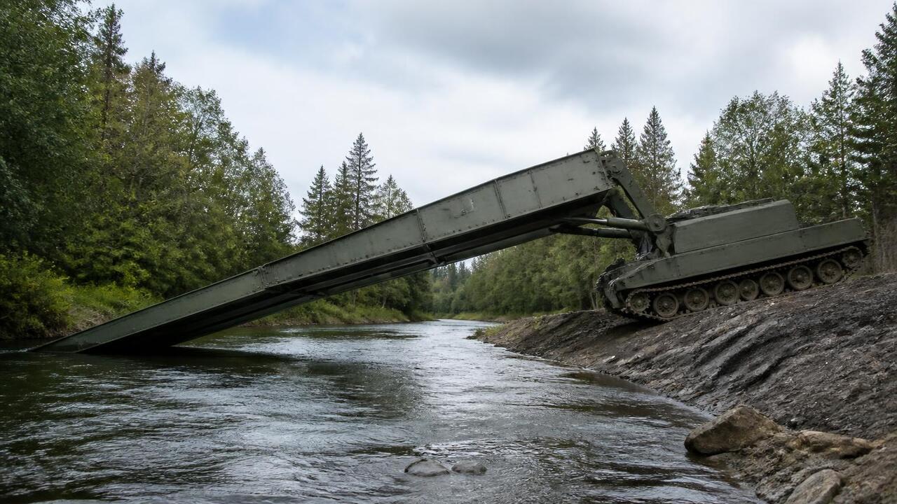 Польша получила первый мостоукладчик JAB на базе Abrams Польша получила первый штурмовой мост M1074 JAB...