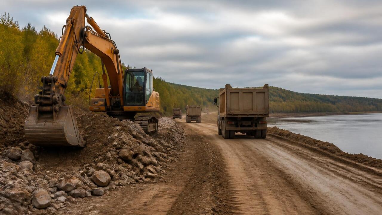 В Октябрьском округе восстанавливают дороги после паводка В Октябрьском округе Пермского края восстанавли...