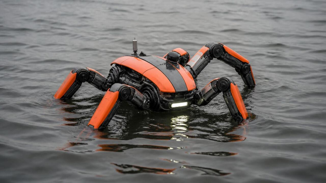 Китайский робот-паук QuadBoat создан для спасения утопающих Китайские и американские ученые создали робота ...