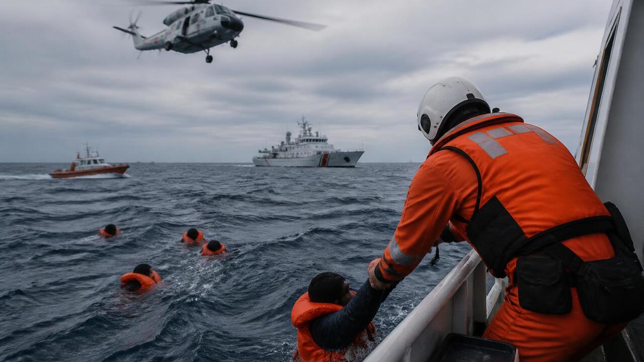 Китайские спасатели вытащили из воды 39 моряков с затонувшего вьетнамского судна Китайские спасатели спасли 39 вьетнамских моряк...