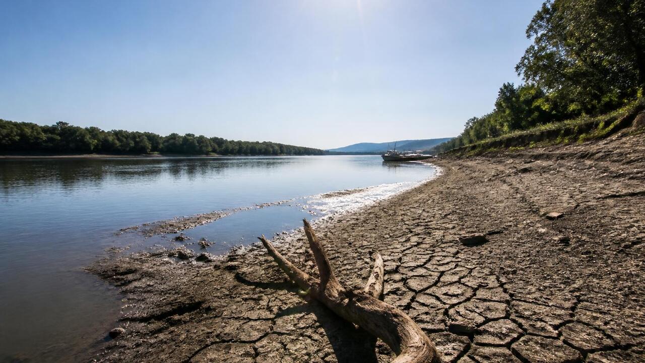 В Румынии уровень Дуная достиг нового исторического минимума В Румынии уровень воды в Дунае упал до историче...