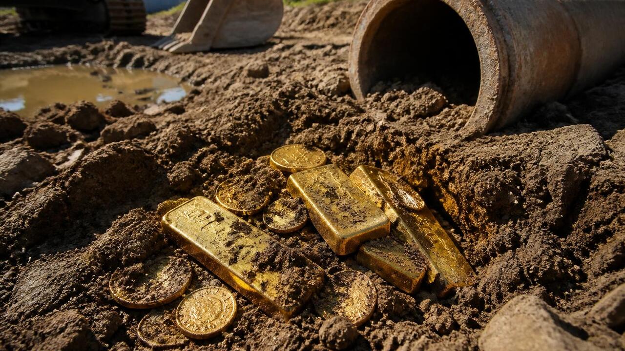 Бельгийский студент нашел в канализации клад золота стоимостью €9 млн Студент нашел на стройке в Бельгии клад с золот...