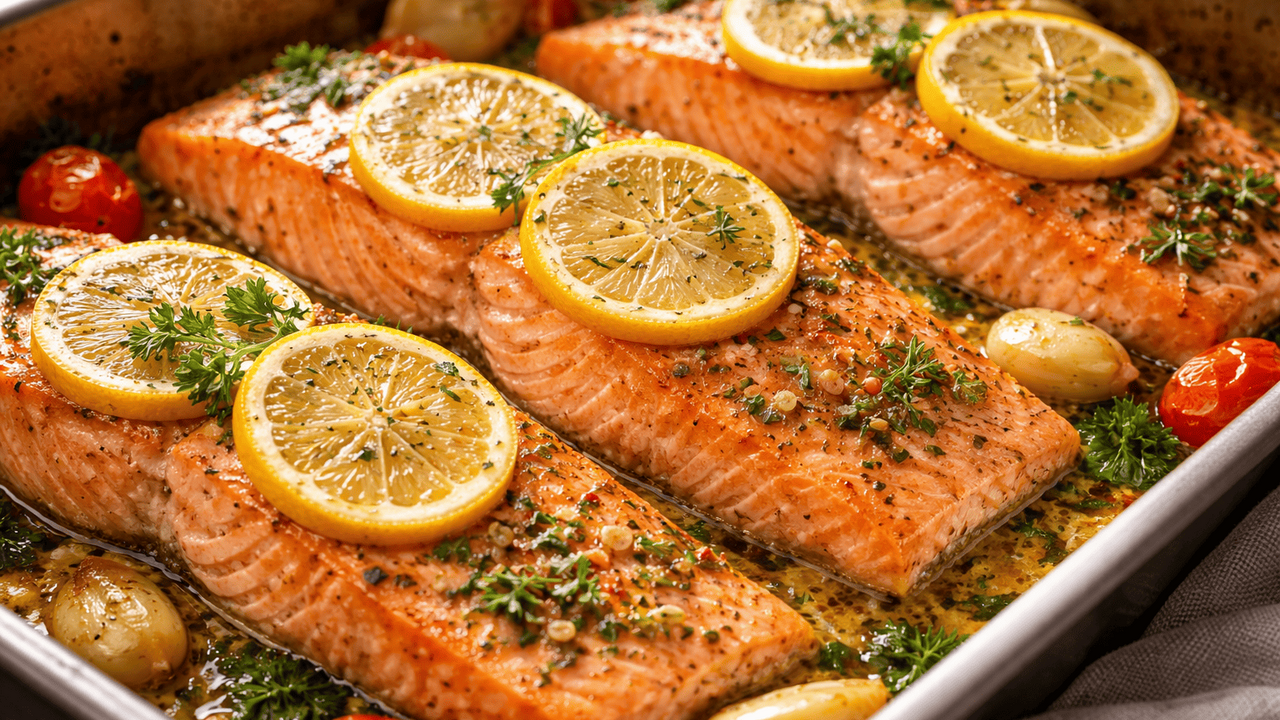 Запечённый лосось — идеальное горячее для празд...