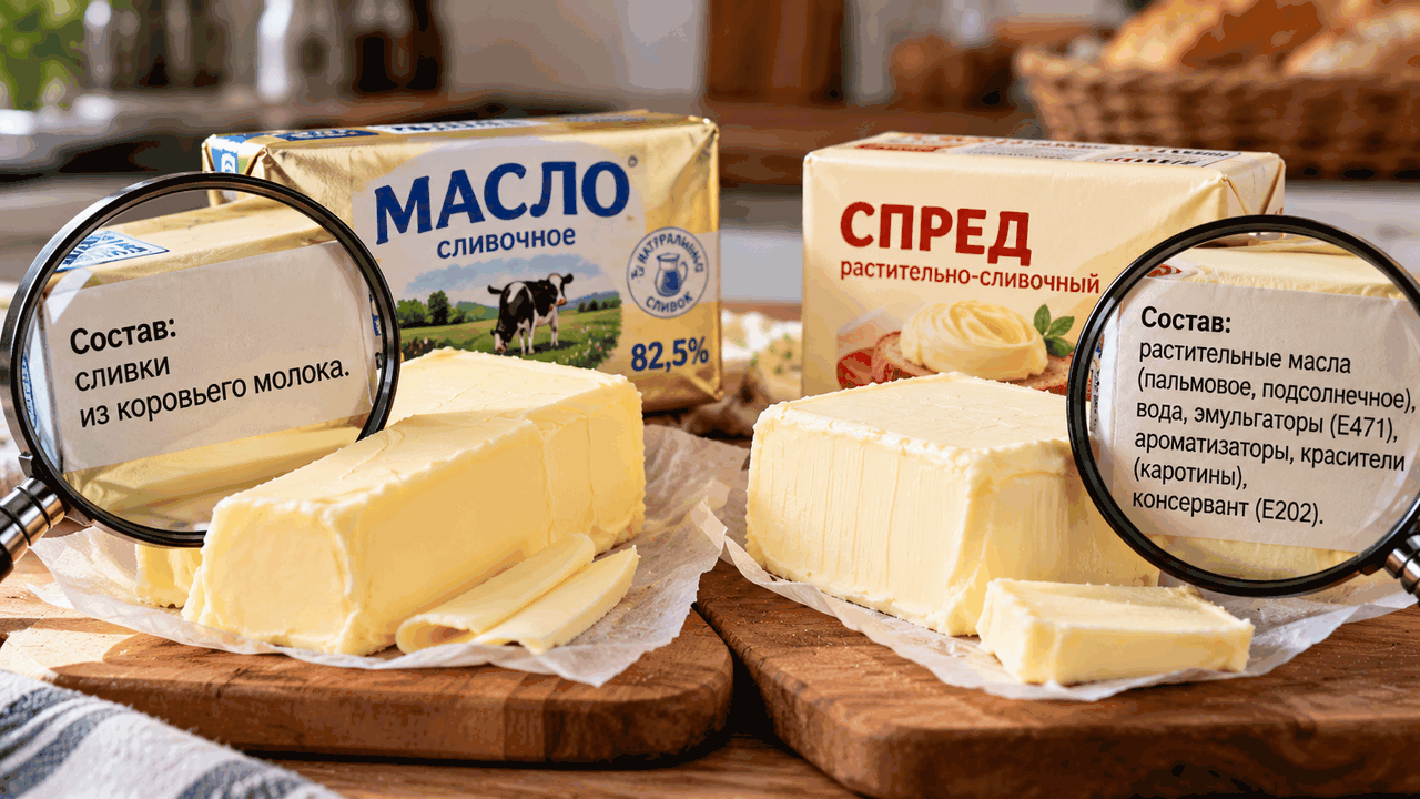 Как отличить настоящее сливочное масло от спред...