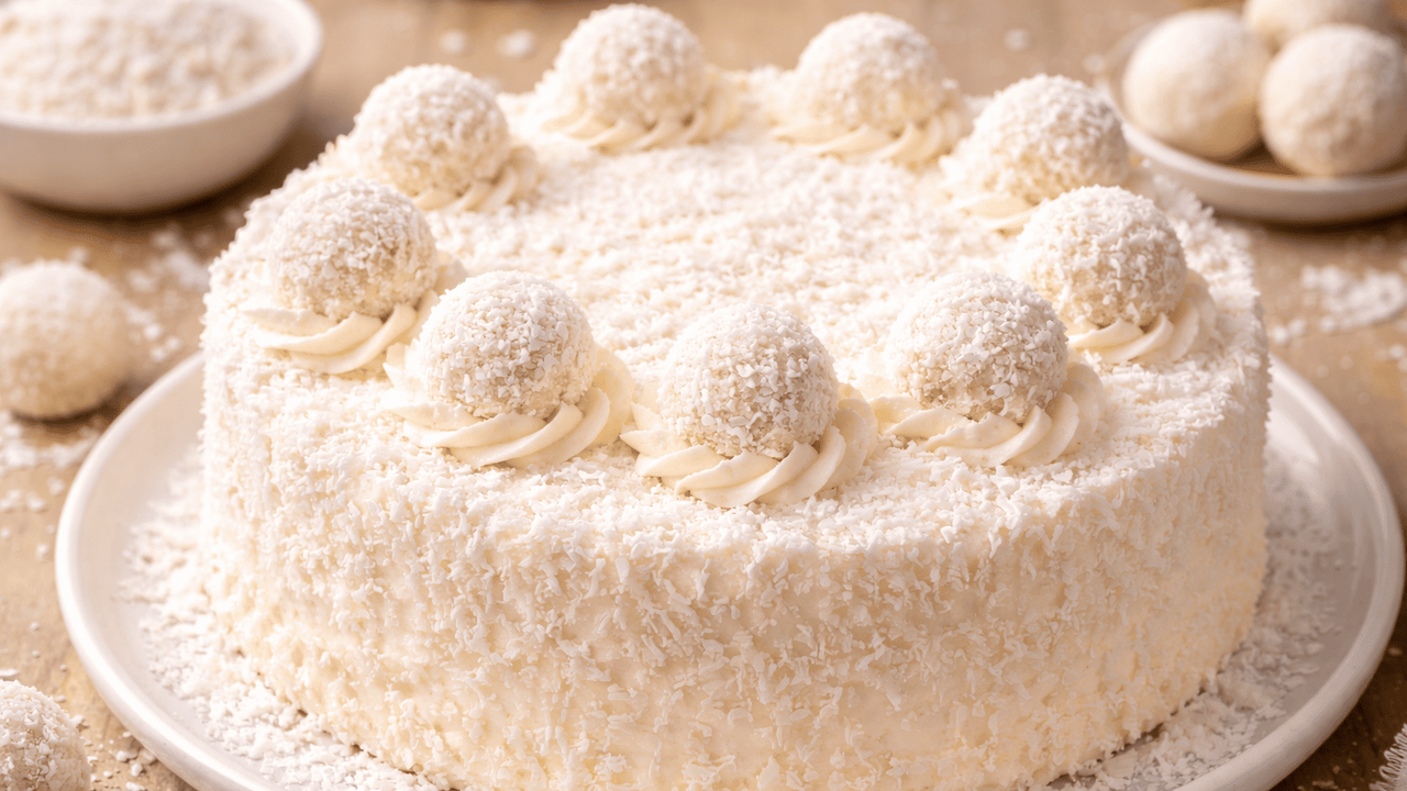 Этот нежный кокосовый торт с белым шоколадом и ...