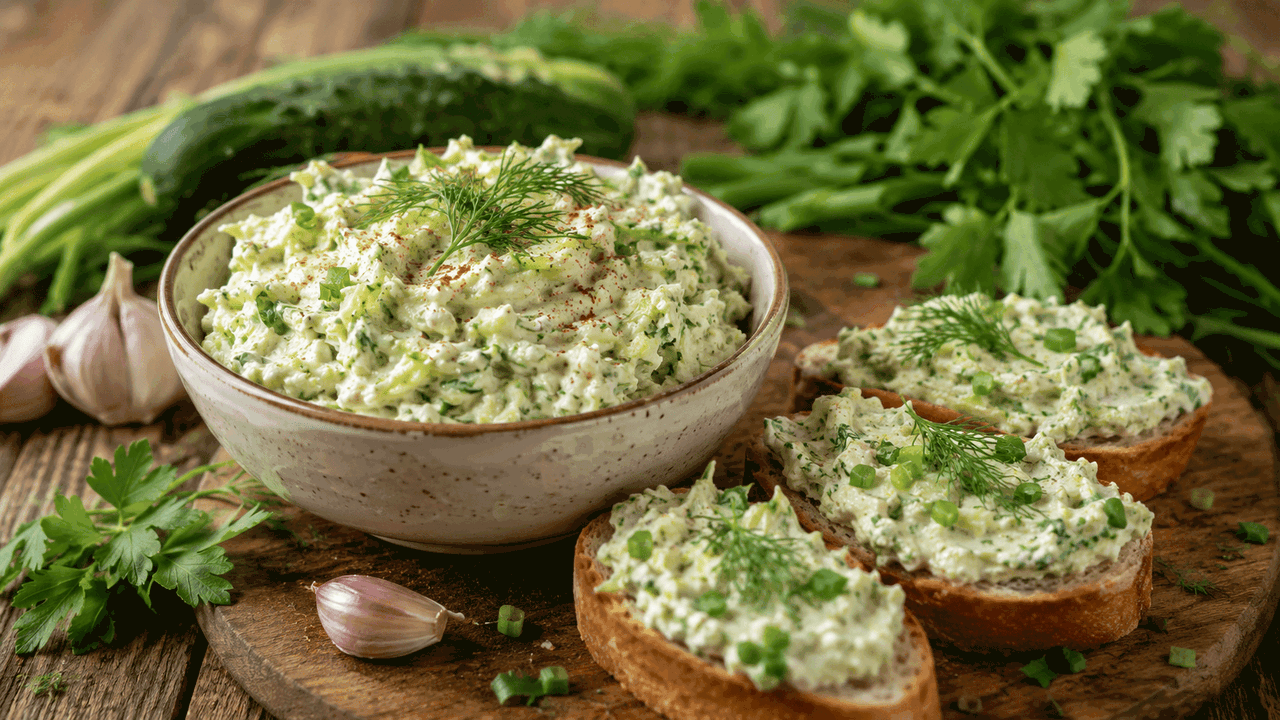 Копеечная намазка спасает любой перекус: зеленая вкуснятина подходит и на хлеб, и на хрустящие гренки Летняя намазка из творога и зелени спасает в те...