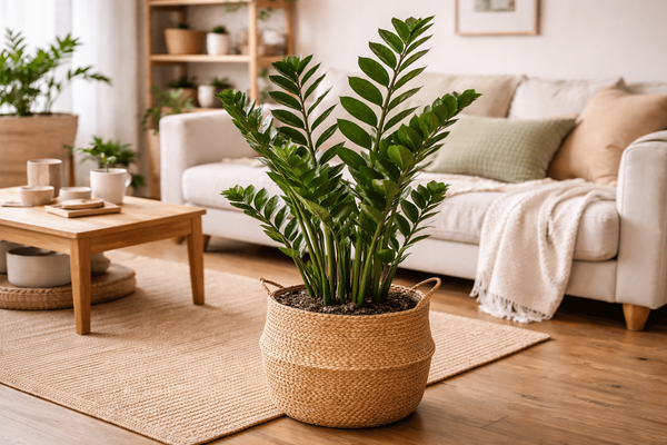 1 ложка в горшок — и замиокулькас пускает побеги пачками: долларовые листья несутся в рост наперегонки