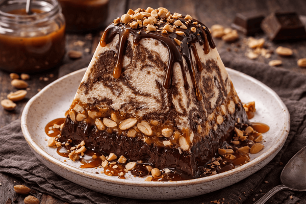 Рецепт, который станет главным на праздничном столе: творожная пасха «Сникерс» с эффектным мраморным срезом