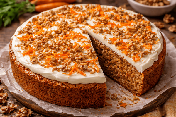 Морковный пирог как торт: замешали за минуты — получили нежный десерт, который вкуснее покупного