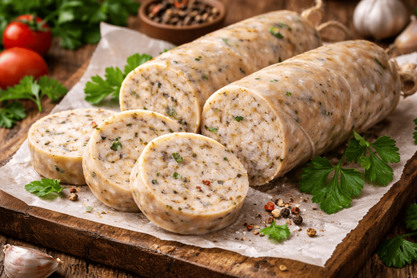 Домашняя куриная колбаса в обычном стакане: простой рецепт, который делает её невероятно сочной и нежной