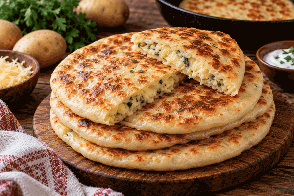Хачины с сыром и картошкой готовлю на сковороде: тонкие, мягкие и очень сытные всего за 10 минут