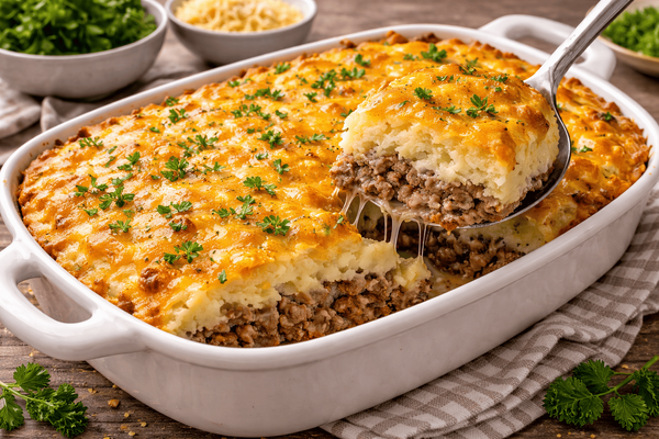 Готовлю, когда нужно накормить всю семью вкусно и сытно: картофельная запеканка с фаршем и сыром