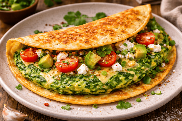 Перестала жарить яичницу по утрам: зелёный омлет в лепёшке стал новым любимым завтраком