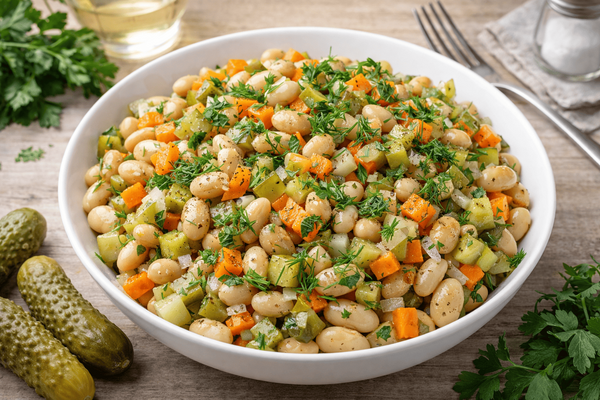 Беру банку фасоли и готовлю быстрый ужин за 5 минут: салат, который не надоедает годами