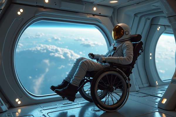 Туристка в инвалидном кресле совершила первый полёт в космос