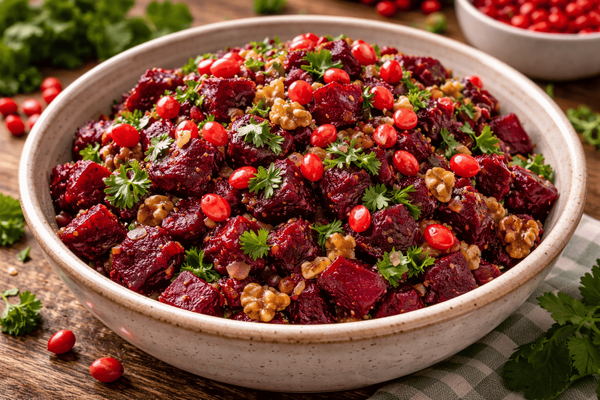 Забыла про винегрет после этого рецепта: грузинский салат со свеклой и вкуснее и проще в приготовлении