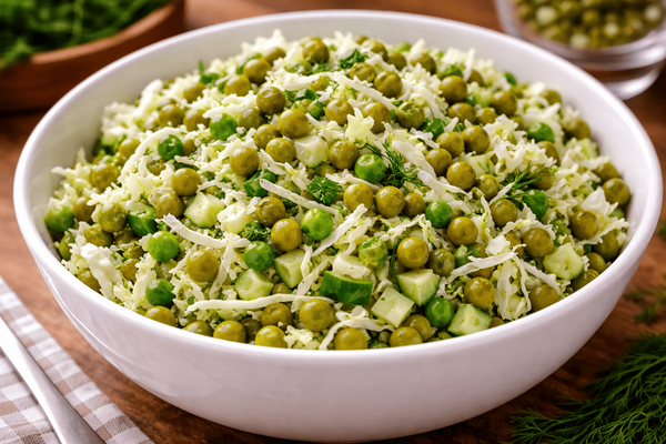 Проще пареной репы и готовится за минуты: как из банки горошка и капусты сделать смачный салат