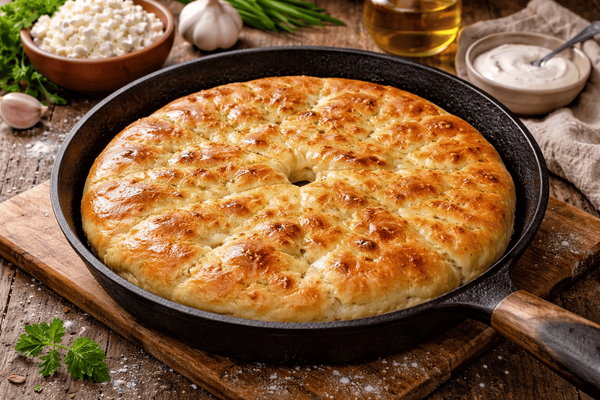 Простой рецепт с кавказским вкусом удивляет: осетинский пирог на сковороде готовится быстро и съедается мгновенно