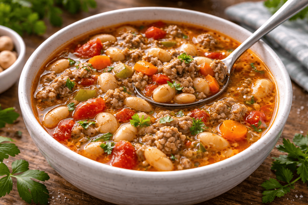 Готовлю вторую кастрюлю подряд и не жалею: суп из фасоли и фарша получается невероятно вкусным