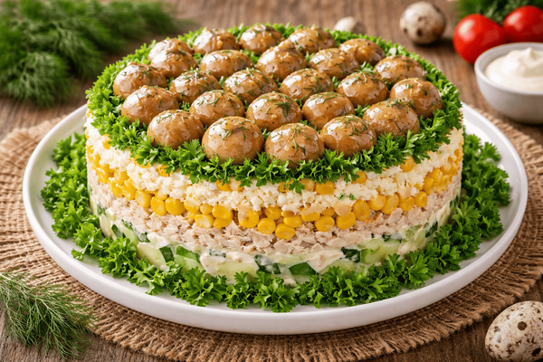 Попробовали один раз и забыли про классику: как приготовить салат «Полянка», который вкуснее привычных блюд