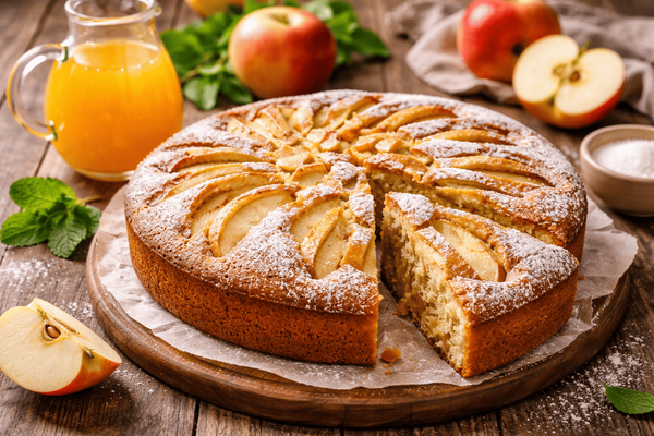 Не ожидала, что без яиц получится так вкусно: как испечь румяный пирог из сока и одного яблока всего за 30 минут