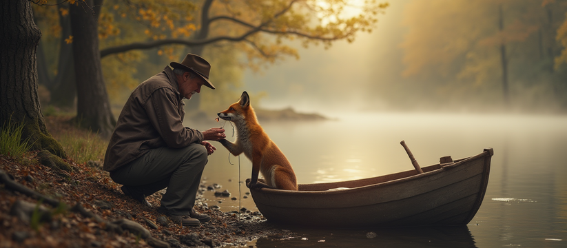 К рыбаку в Перми прибежал раненый лисенок с крючком во рту В Перми во время рыбалки к мужчине подошёл дики...