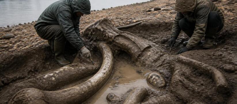 В Болгарии из-за обмеления Дуная нашли останки мамонта В Болгарии из-за рекордного обмеления Дуная мес...