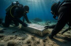 Дайверы подняли 10-килограммовый серебряный сли...