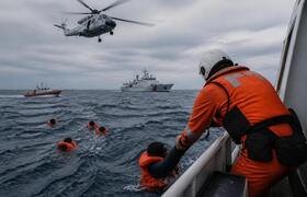 Китайские спасатели вытащили из воды 39 моряков...