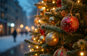 В парках Перми начали устанавливать новогодние ели